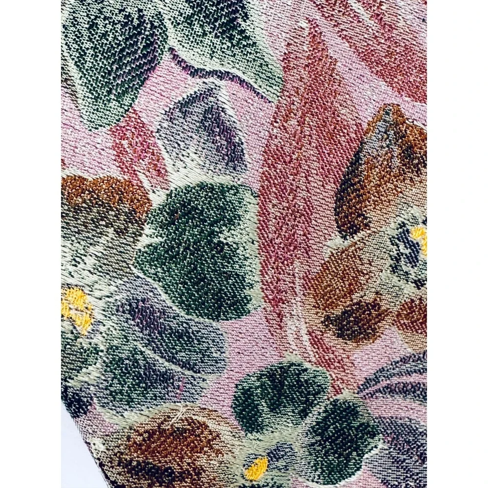 Robert Talbott Tie Mens Silk Floral Mauve Green USA Handmade Vintage Necktie